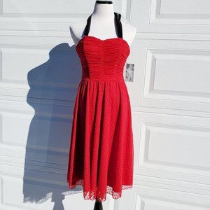 Red Follow Your Heart Dress by Steady Sz Med Fit and Flare